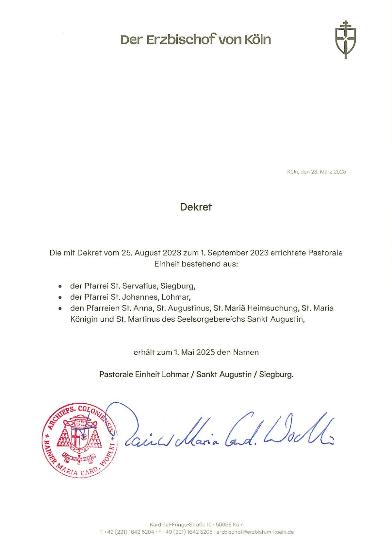 981 PE Lohmar Sankt Augustin Siegburg Dekret Namensgebung-1